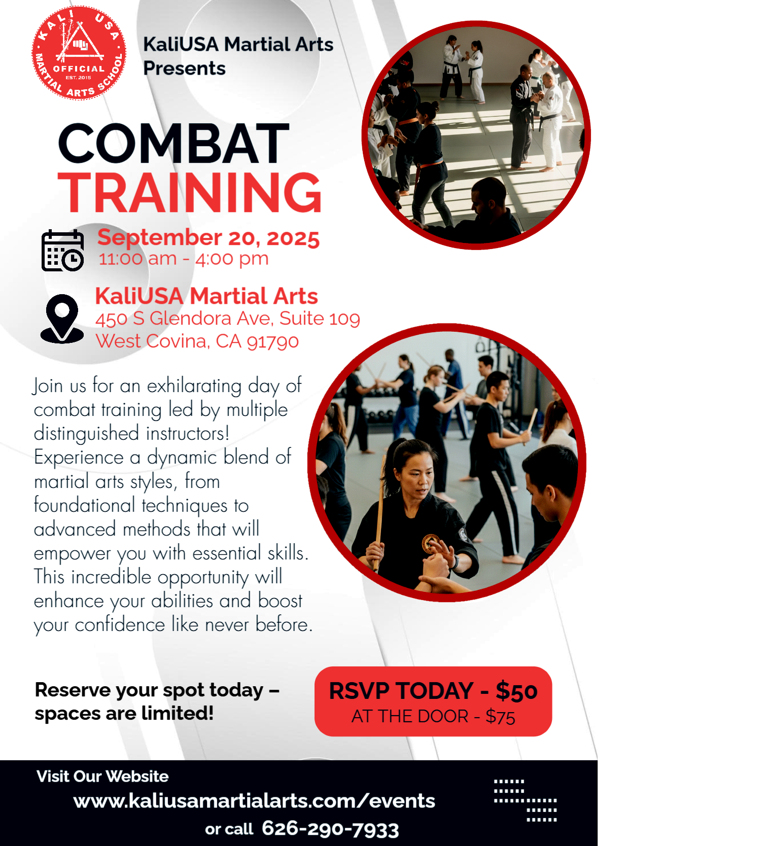 KaliUSA Combat Seminar Flyer